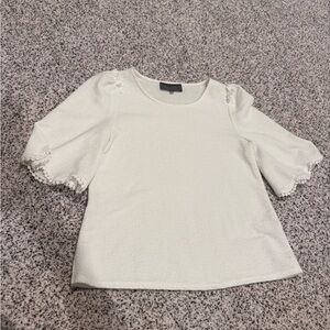 Anthropologie- Sunday in Brooklyn White Blouse with Delicate Trim. XS.